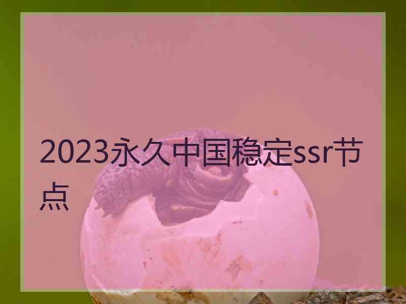 2023永久中国稳定ssr节点